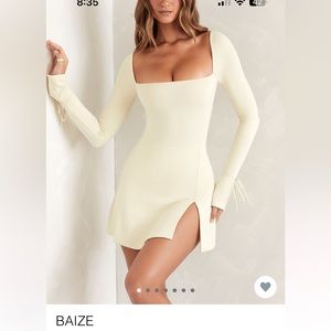 Oh polly baize long sleeve square neck dress